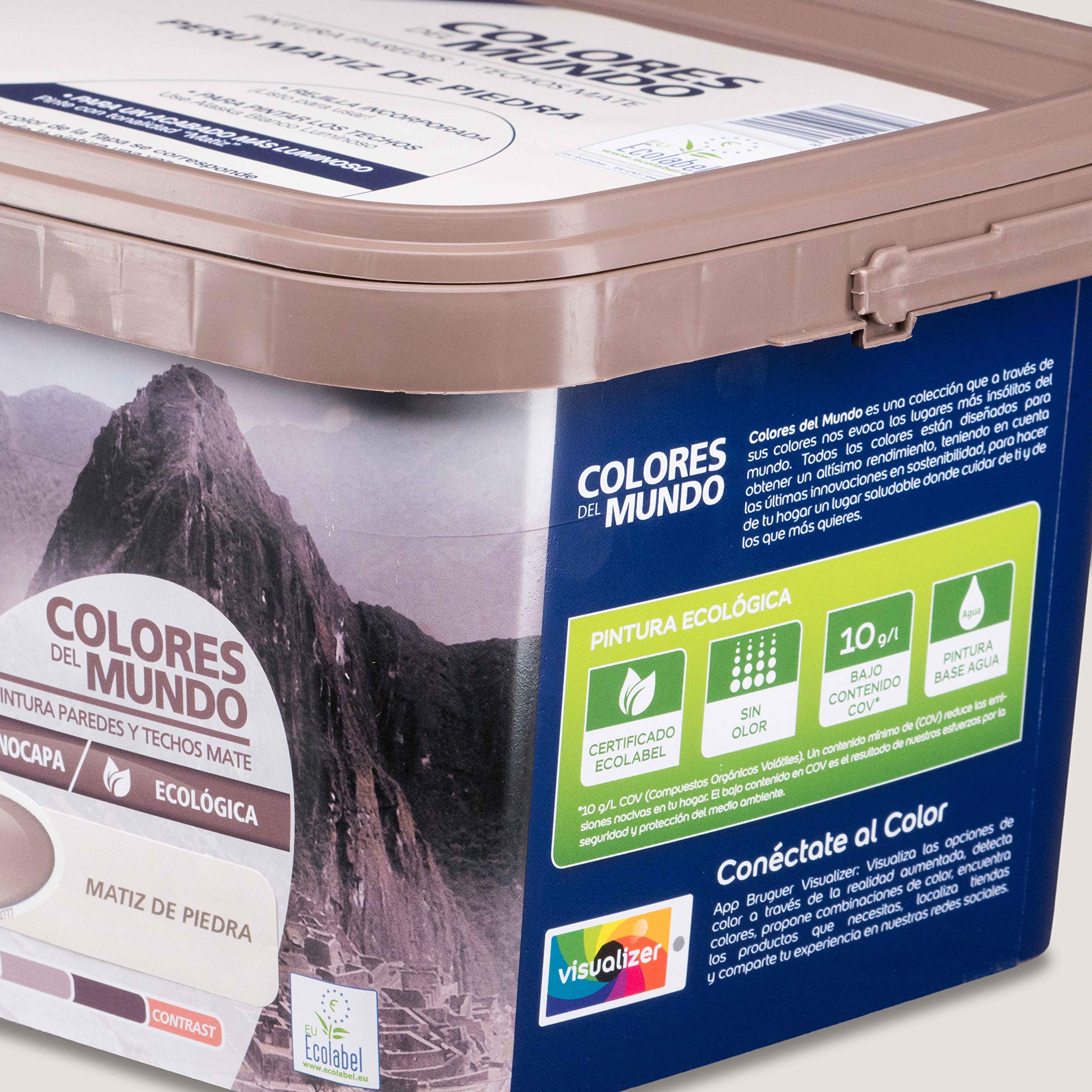 Bruguer Colores del Mundo Pintura para paredes monocapa Perú Matiz de Piedra 4 L