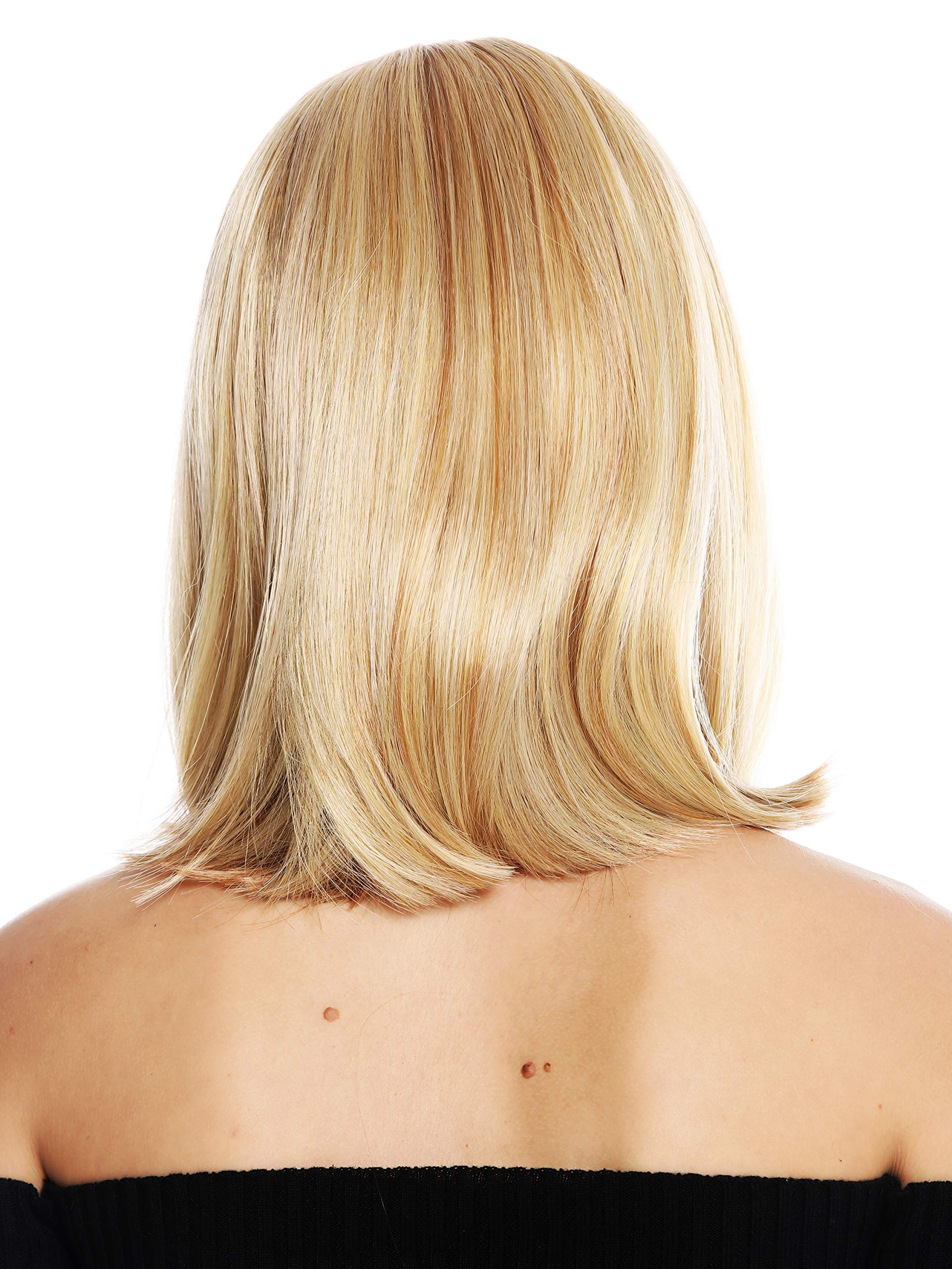 WIG ME UP - VK-1-660H quality women's wig short shoulder length long bob fringe sleek blonde light blonde mix - Image 4