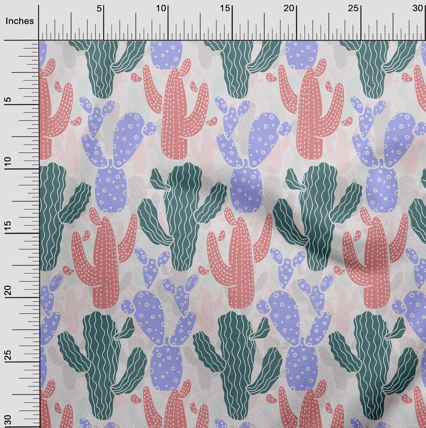 oneOone Cotton Flex Green Fabric Cactus Sewing Craft Projects Fabric Prints by Yard 40 Inch Wide-78