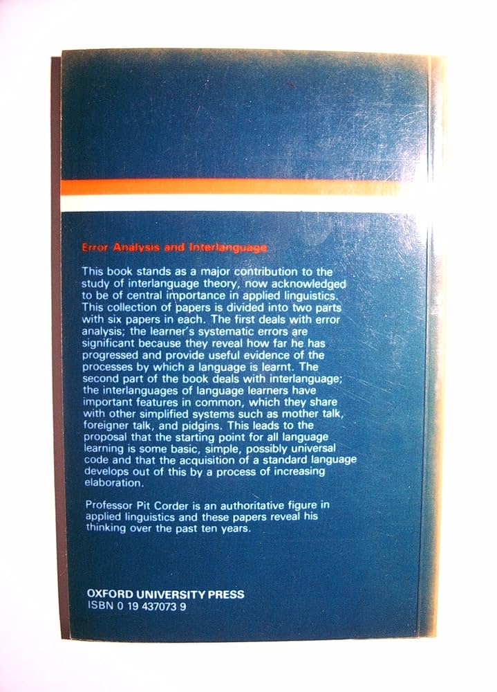 洋書 Error Analysis and Interlanguage PDF) Error Analysis and Interlanguage