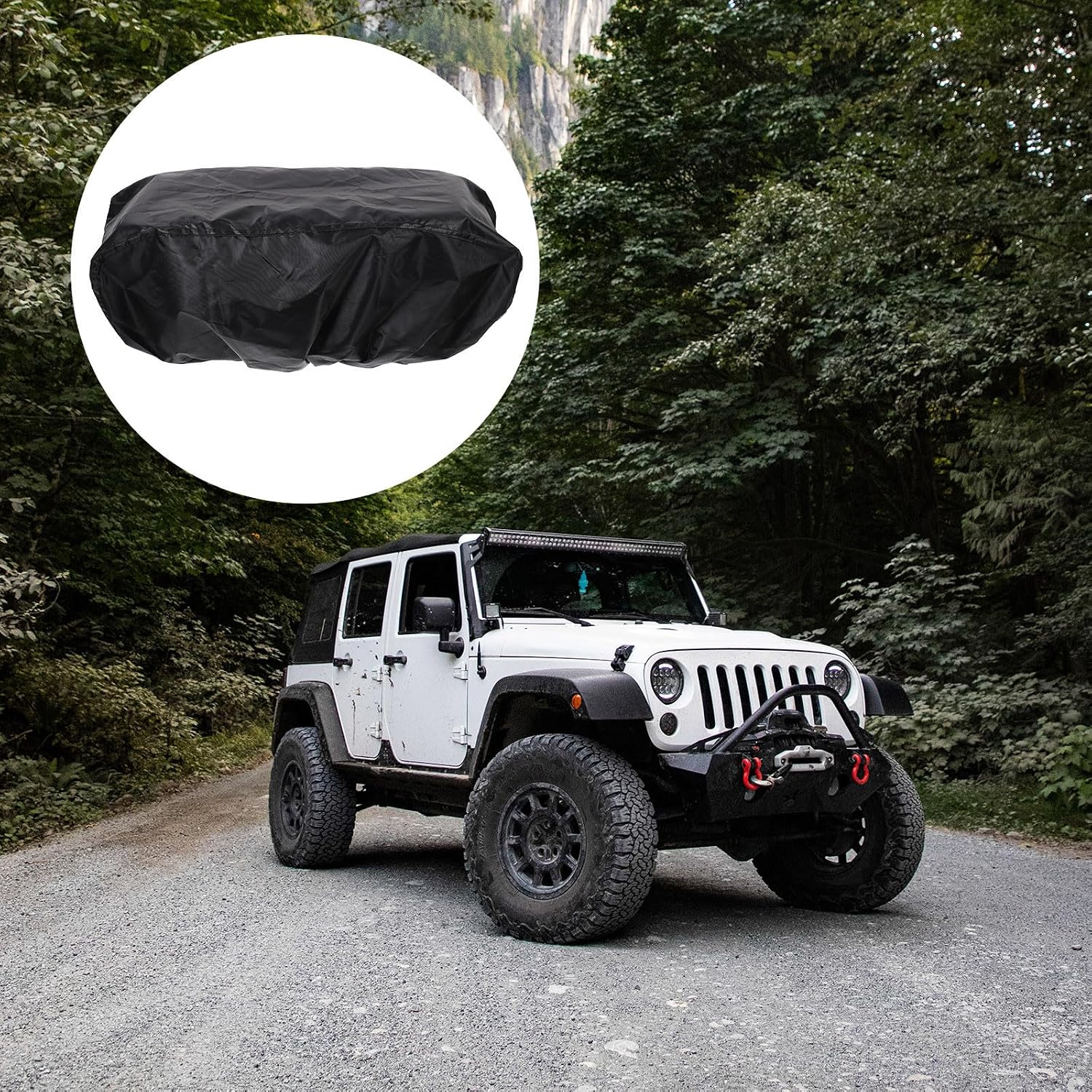 Heavy Duty Winch Cover for Car Electric Winch, 600d Oxford Black