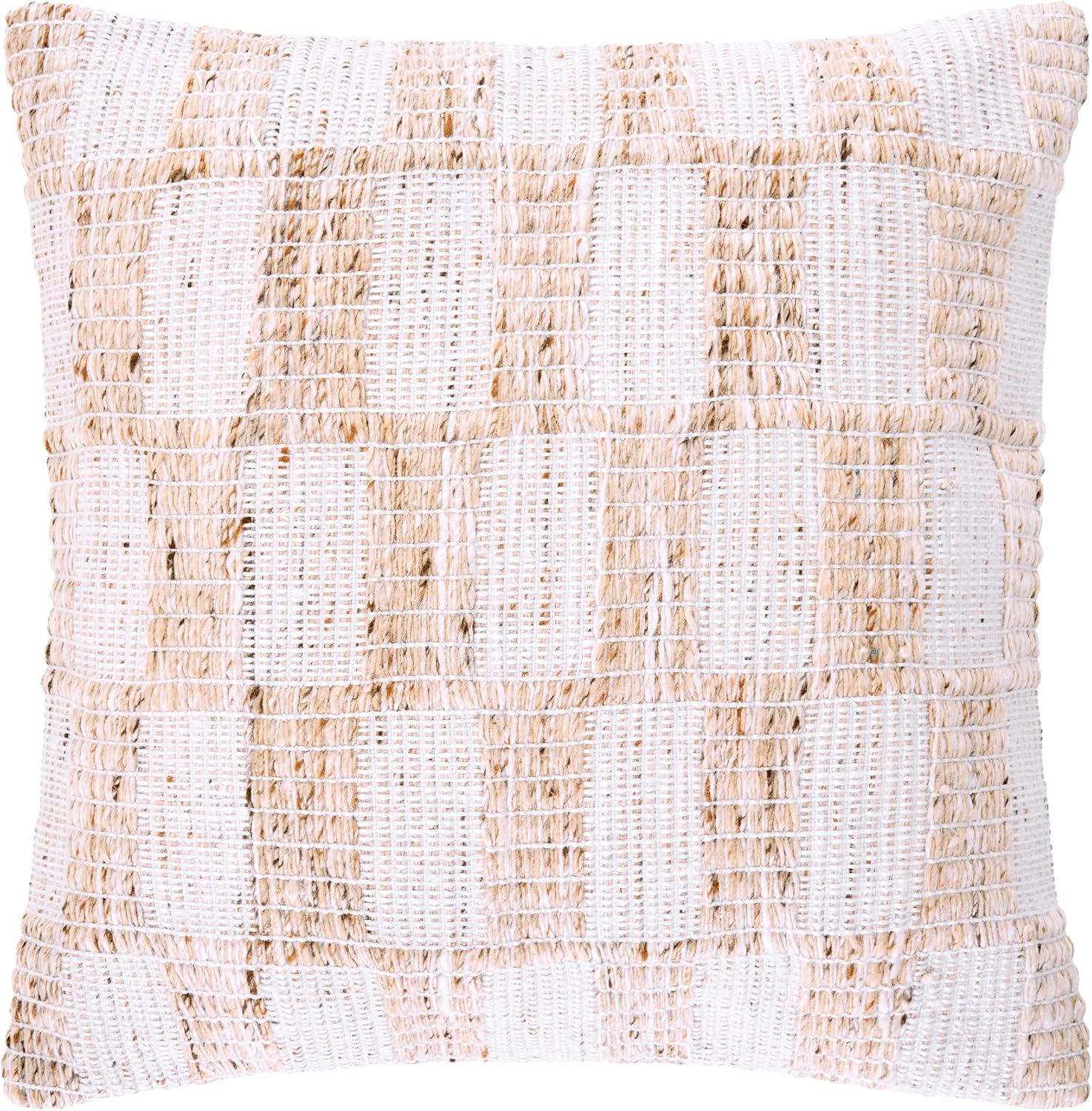 Livabliss Katalina885307 Pillows, 22" L x 22" W, Beige/Checkered