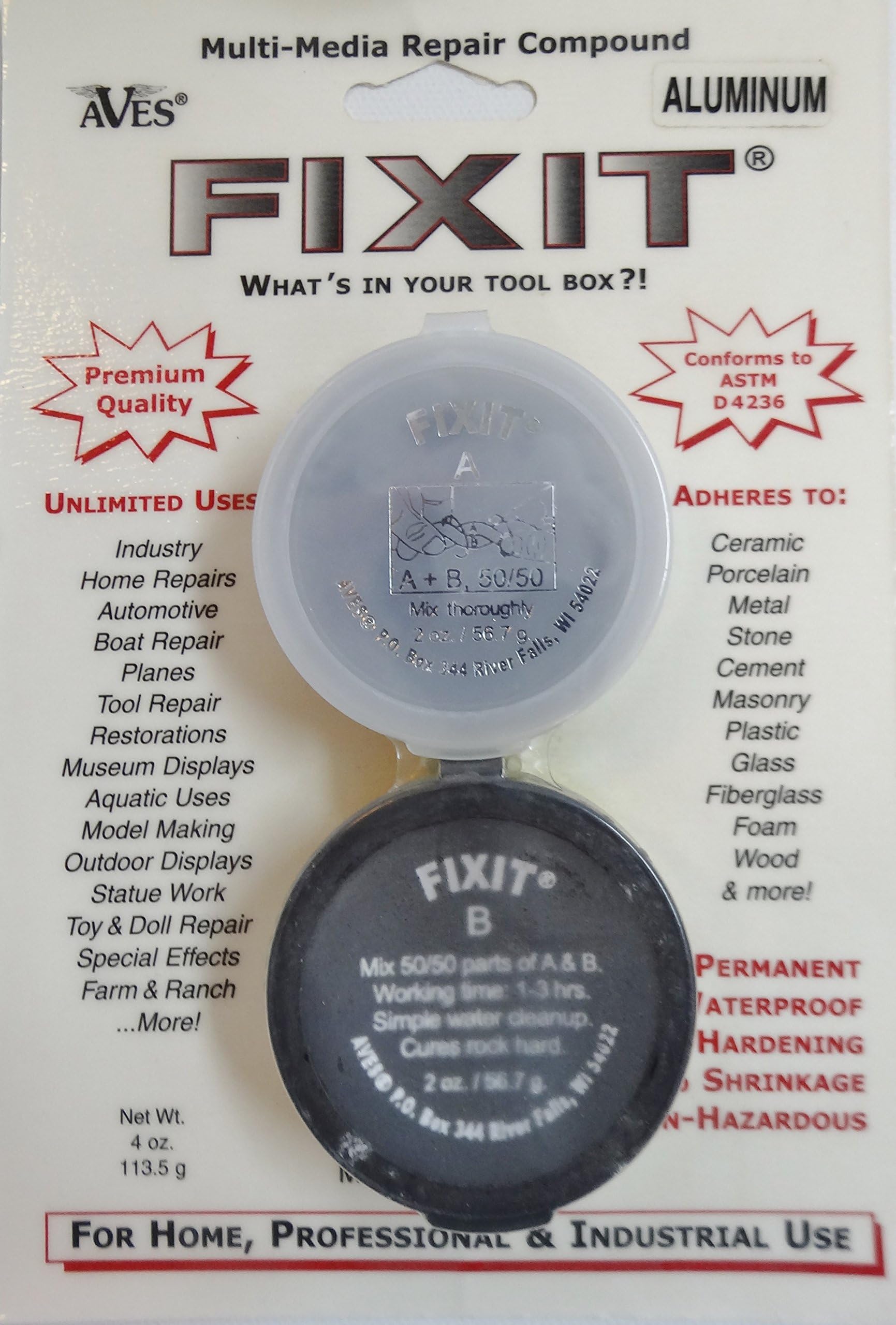 Fixit 1/4 Lb. Epoxy Clay Aluminum
