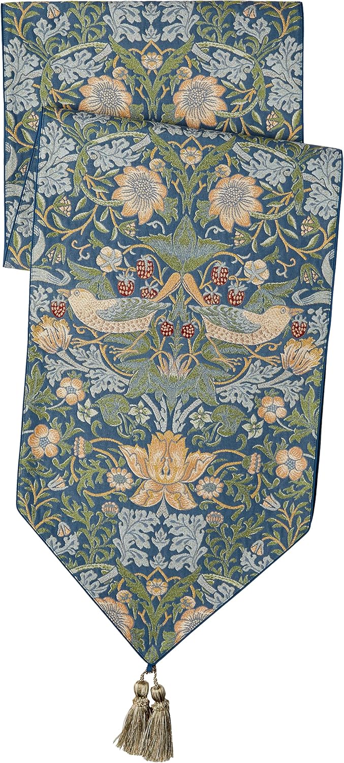 川島織物 ウィリアムモリス いちご泥棒テーブルクロス はっ水