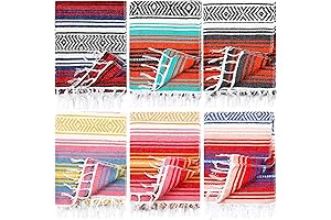 6 Pcs Mexican Blanket Tablecloth