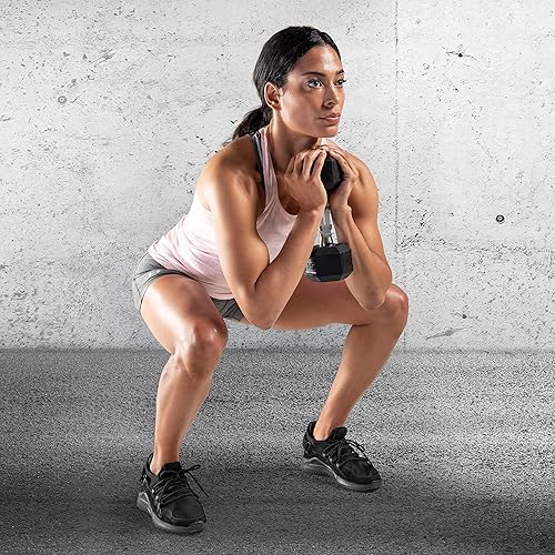 Miniatura 8 de WF Athletic Supply - Par de mancuernas hexagonales de hierro fundido con revestimiento de goma para tonificación muscular, entrenamiento de cuerpo