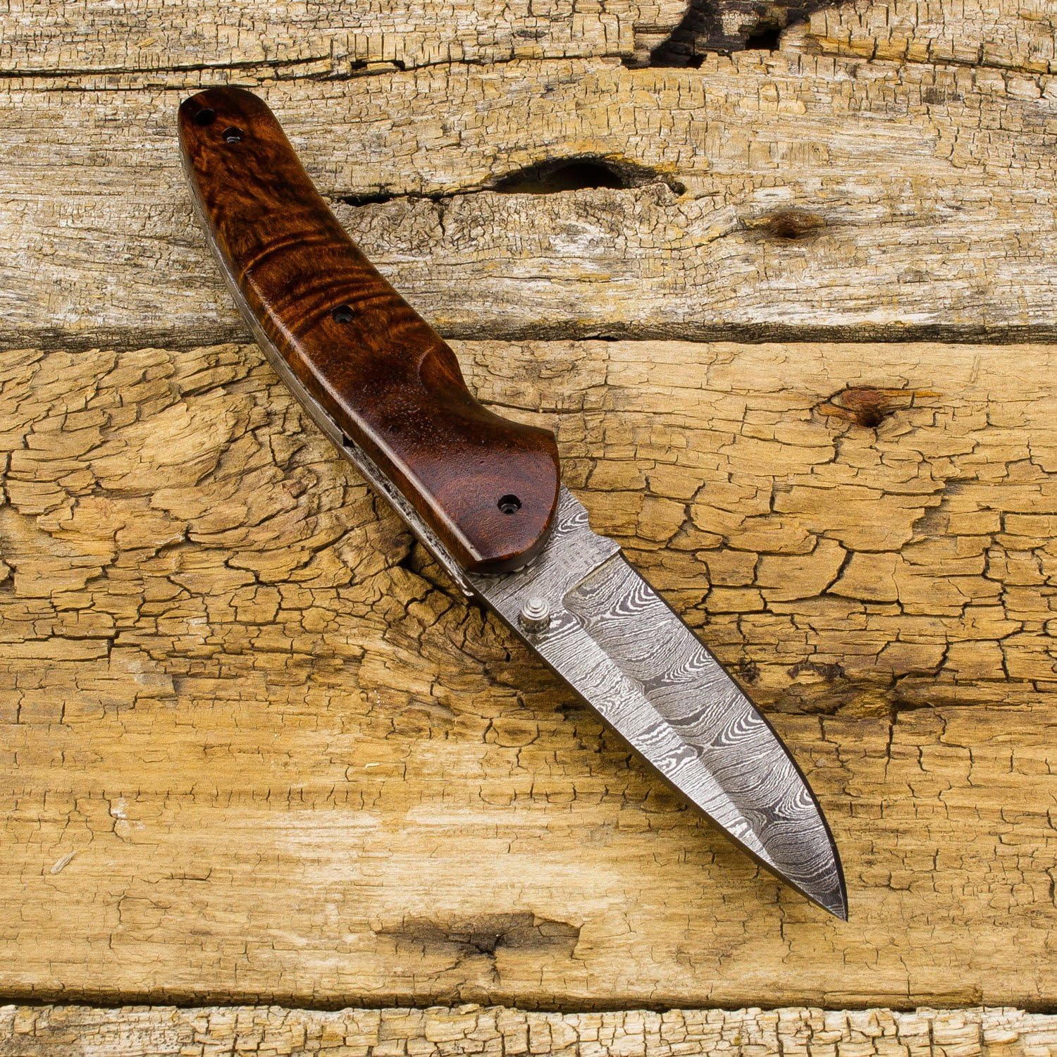 Forseti Steel The Londoner Damascus Steel Folding Knife – 4” Hand-Forged Blade with Liner Lock and Unique Handmade Character – Pocket Knife for EDC