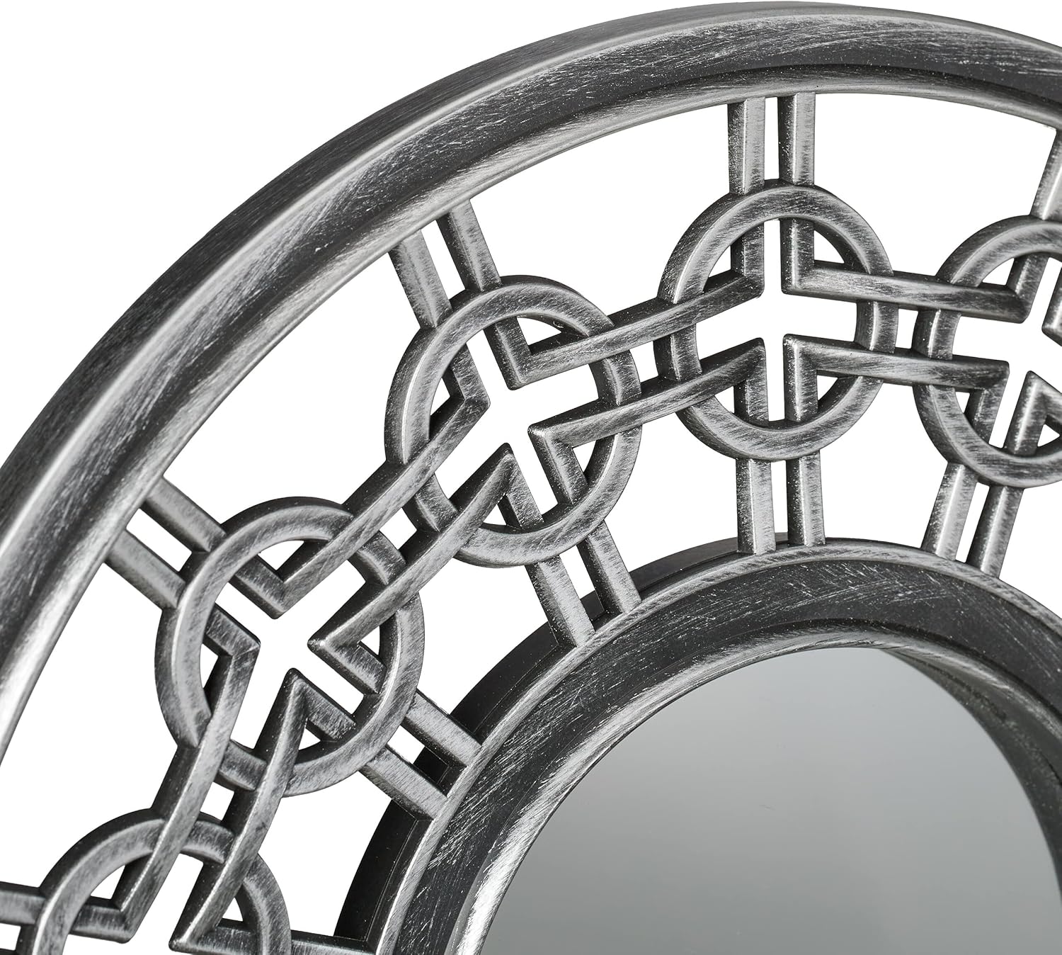 Relaxdays 3-Pack Wall Mounted Decorative Mirrors, Silver/Grey, 9.5x25cm