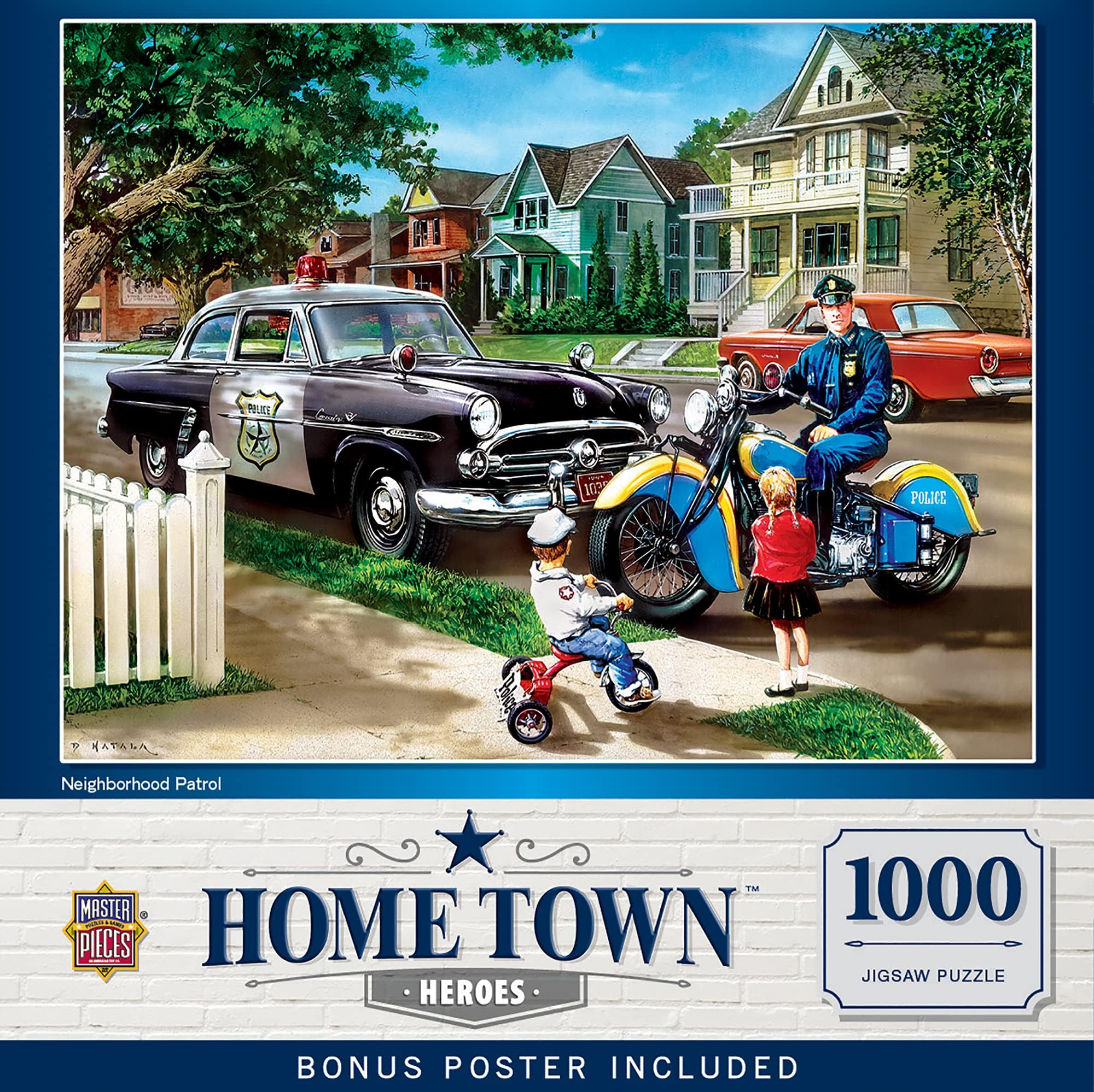 MasterPieces Jigsaw Puzzle Neighborhood Patrol - Vintage Police vehicles 71738