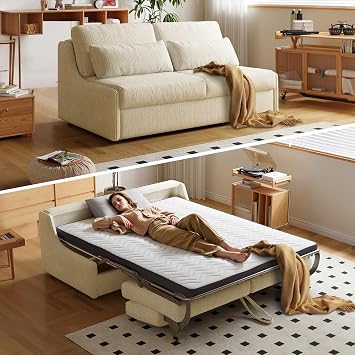 Pull out sofa bed Sleeper sofa with Memory Foam Mattress,Steel Frame | RV Queen Loveseat Sleeper Sofa,Pullout Couch Bed,Washable Cover for Bedroom Apartment Small Space,Chenille