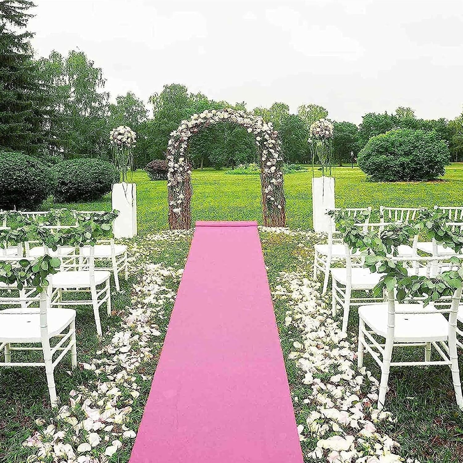 Pink Wedding Aisle Runner Carpet 2mm Thick Polyester Event Runway Rug 10m 20m Anti-Slip Aisle Runner Mat for Church Party Birthday Christmas, Cuttable (Size : 1.5x15m)