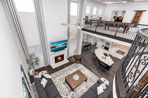 Miniatura 2 de Ikiriska Cortina de lino 100% opaca extra larga (1 panel). Aislamiento térmico grueso. Hecho a medida de 8-24 pies de longitud (blanco porcelana, 96