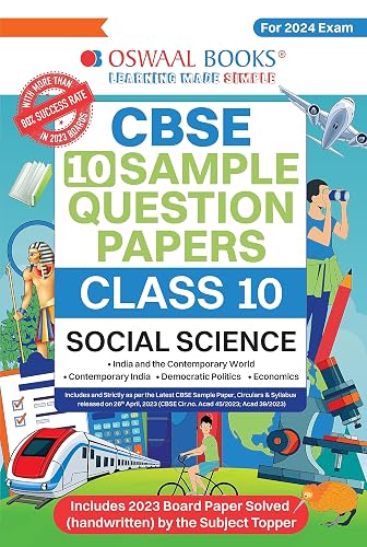 Oswaal CBSE Sample Question Papers Class 10 Social Science Hardcover Book (For Board Exams 2024) | 2023-24