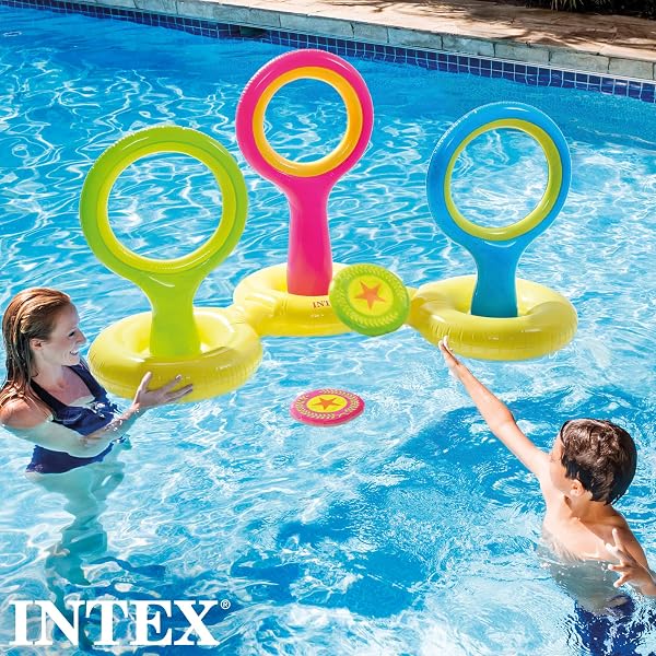 Intex 57510NP - Gioco Del Disco Gonfiabile, Galleggiante, Vinile, Multicolore, 178x102x104 cm - 2