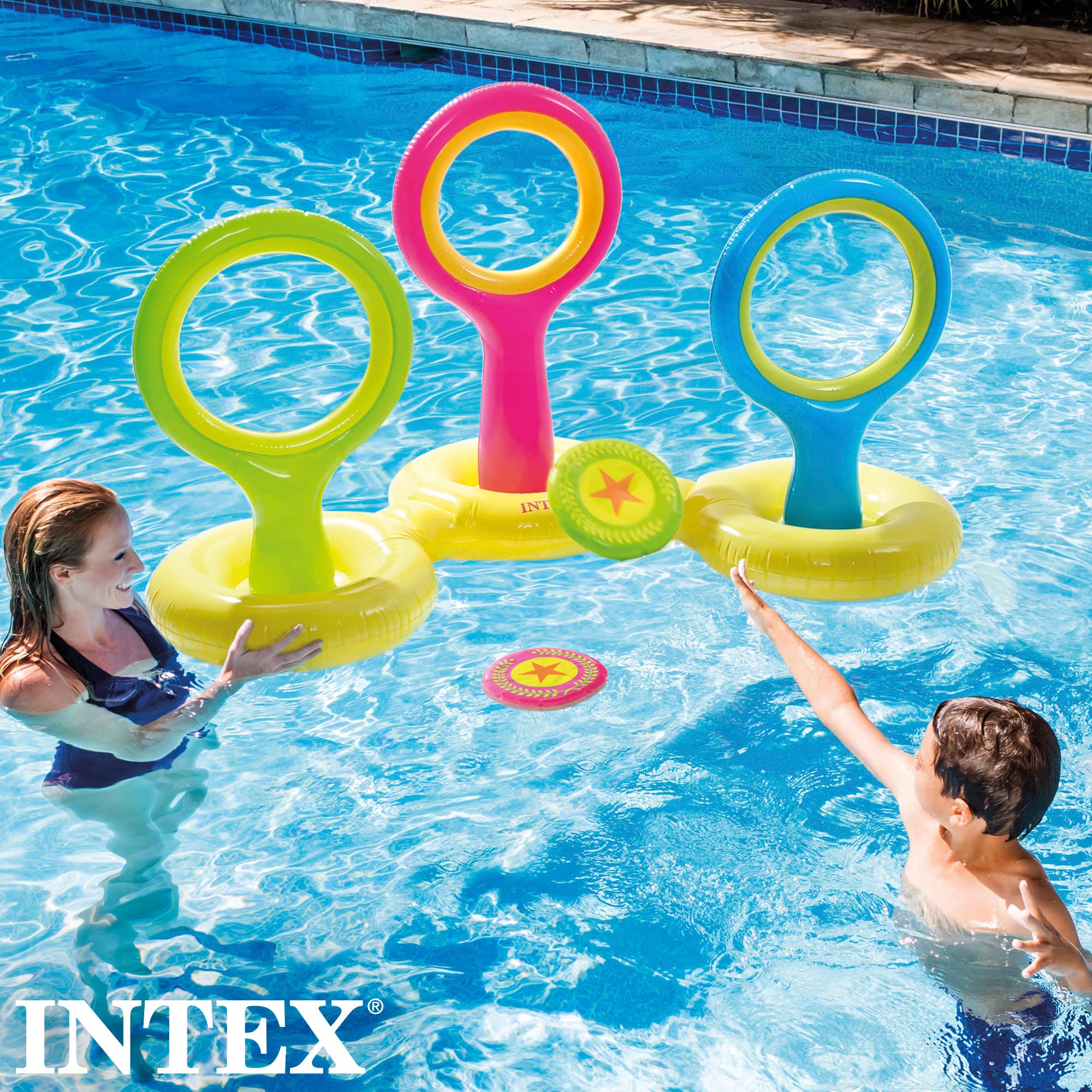 Intex 57510NP Gioco Del Disco Gonfiabile Galleggiante Vinile Multicolore 178x102x104 cm