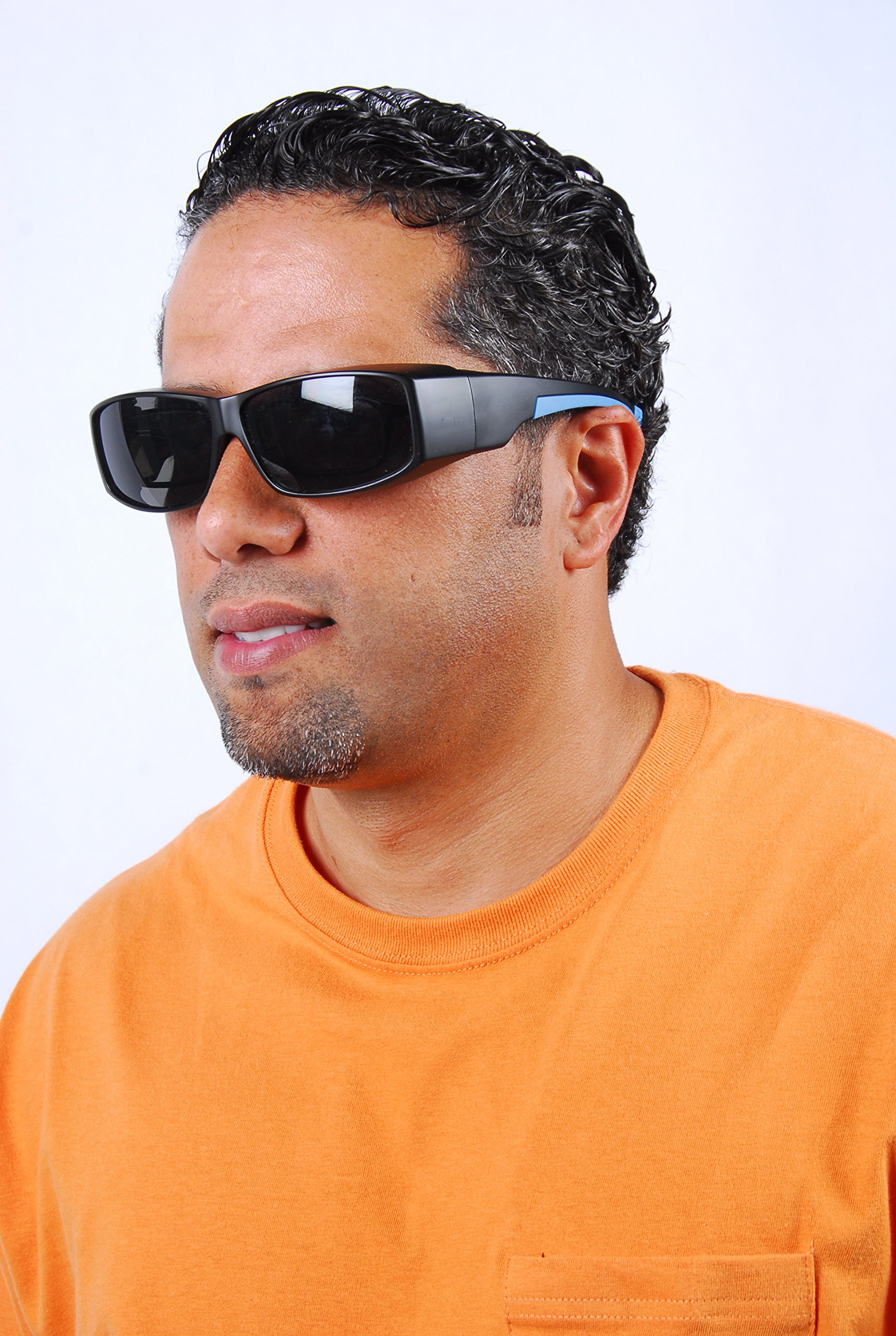 Galeton SpekZ® - Lentes antiarañazos para gafas de seguridad con templos de goma, marco negro