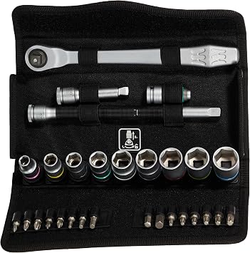 Wera 05004048001 8100 SB 8 Zyklop Metal Cırcır Seti, Değiştirme Kolu, 3/8 inç Tahrik, Metrik, 29 Parça