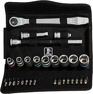 Wera 05004048001 8100 SB 8 Zyklop Metal Ratchet Set with switch lever, 3/8" drive, metric, 29 pieces