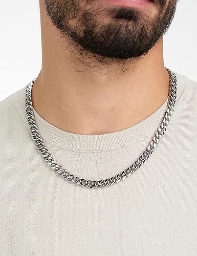 Miniatura 6 de Waitsoul 925 Sterling Silver Cuban Chain Lobster Clasp 7810mm SilverGold Over Cuban Link Curb Chain Necklace for Men Women Diamond Cut 16-30 Inches
