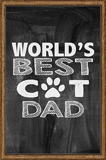World's Best Cat Dad Pet Animal Kitten Chalk Board Wall Art Decor Funny Gift Large 8 x 12 Inch Sign
