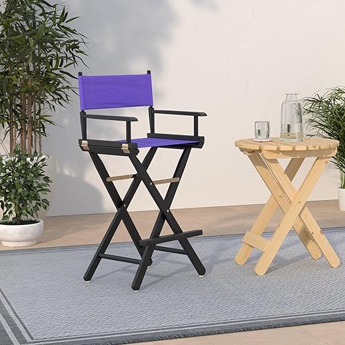 Miniatura 2 de Casual Home 230-02021-41 - Silla de director de 30 in, marco negro, con lona color morado, altura de barra