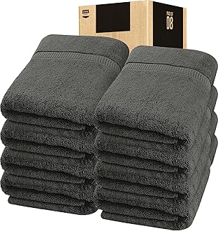 Utopia Towels - Luxurious Jumbo Bath Sheet 8 Piece - 600 GSM (35X70 Inches) 100% Ring Spun Cotton - Highly Absorbent and Quick Dry Extra Large Bath Towel - Super Soft Hotel Quality Towel (Grey)