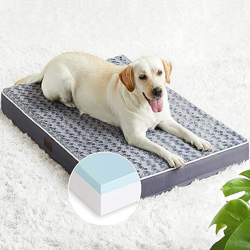 Miniatura 9 de Figopage Cama ortopédica de espuma viscoelástica para perros grandes, cama impermeable para perros, alfombrilla lavable para mascotas con funda