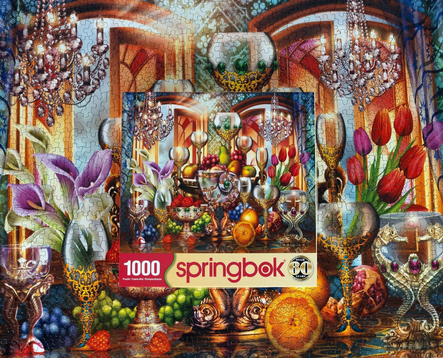 Springbok Golden Elegance 1000 Piece Jigsaw Puzzle for Adults - Unique Cut Pieces - Made in USA