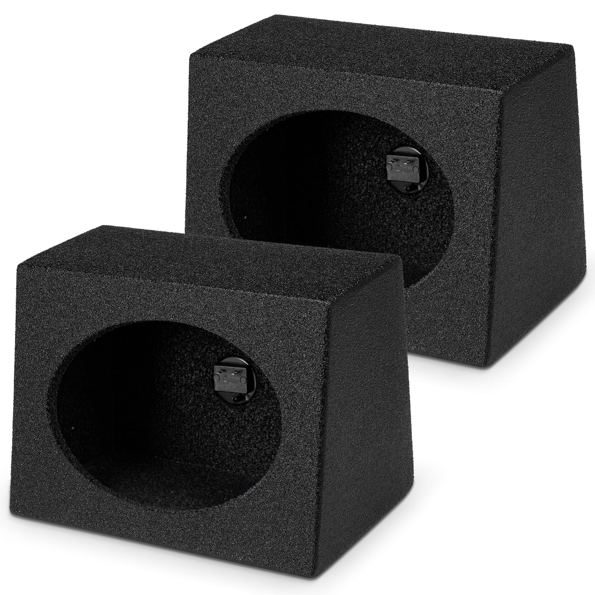 Q Power 6 by 9 Inches Speaker Box Audio Enclosure with Durable Black Bed Liner Spray Finish with Terminal Cup Connectors (2 Pack)