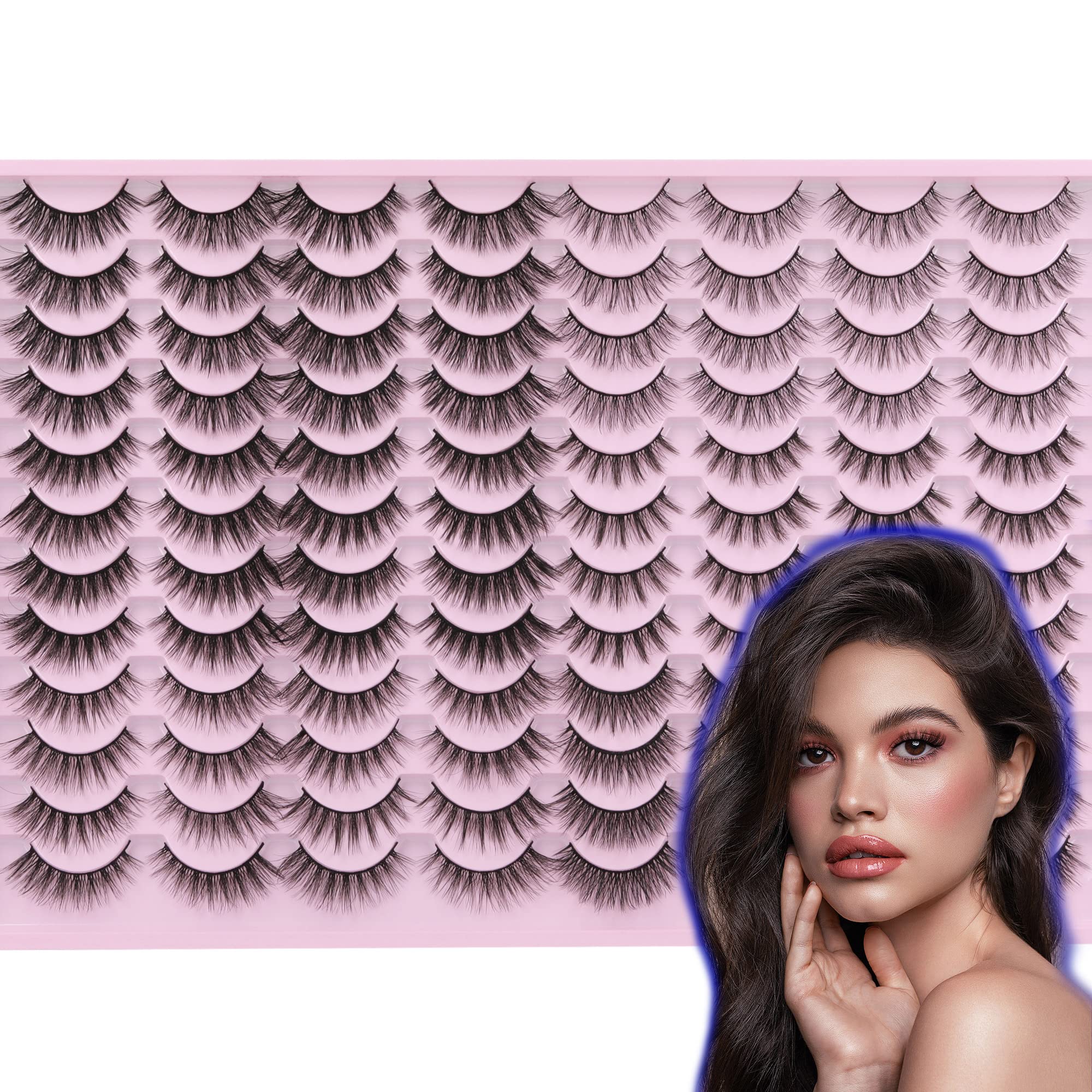 ALICELashes False Eyelashes Natural Look Wispy Soft 3D Curl Eyelashes Bulk Pack 48 Pairs Reusable Manga Lashes Wholesale