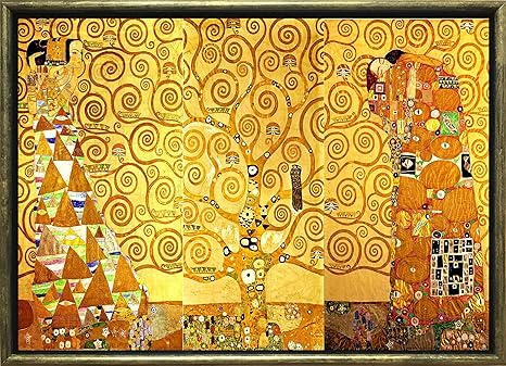 Luxury Framed Art Gold Gustav Klimt Tree Of Life 1905 Reproduction Elegant Quantic Home Decoration 70 X 100 Cm Famous Collection Amazon Co Uk Home Kitchen