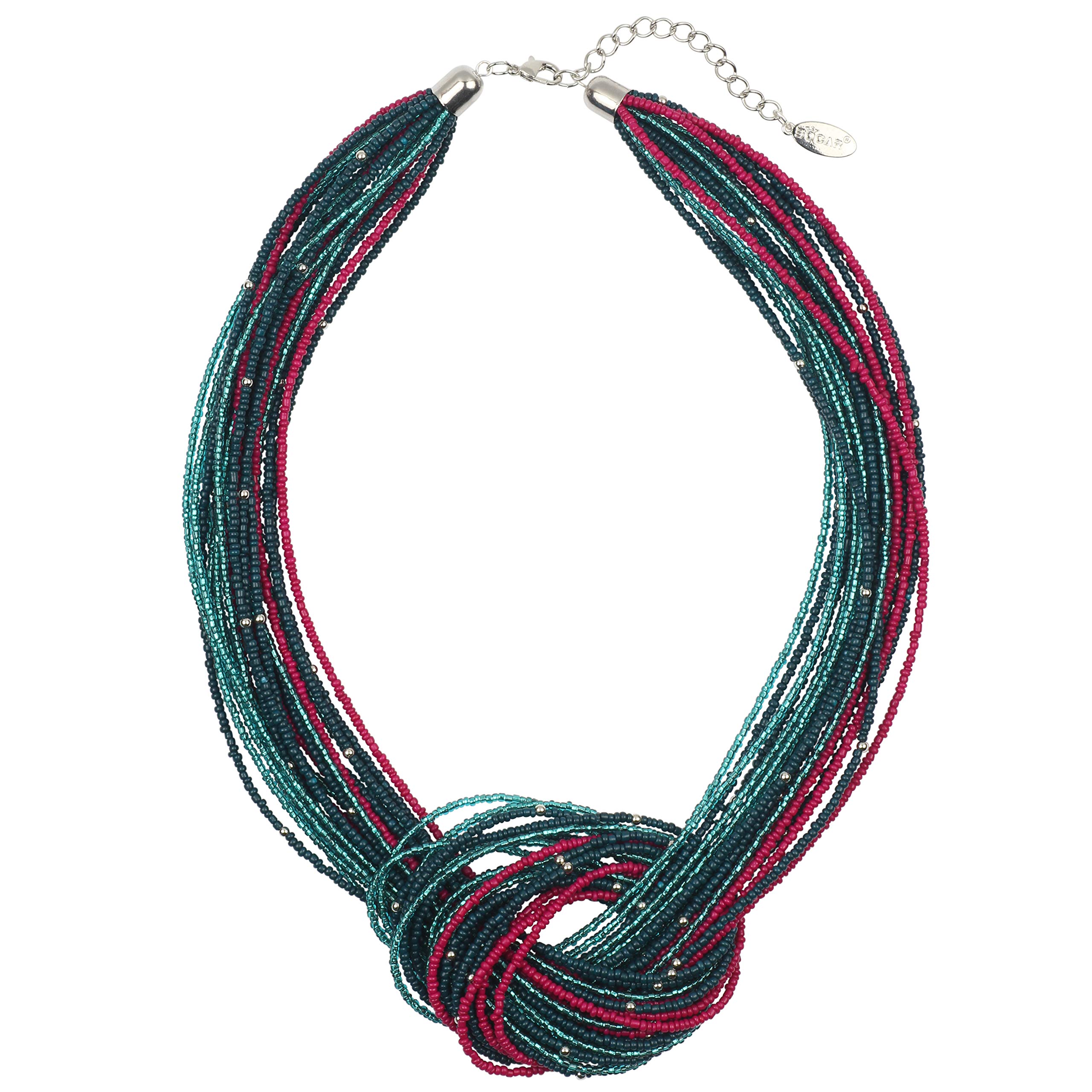 Collana A Nodo Multistrato Bocar Con Perline Semi - 61cm+estensione, Senza Nichel, Regalo Donna