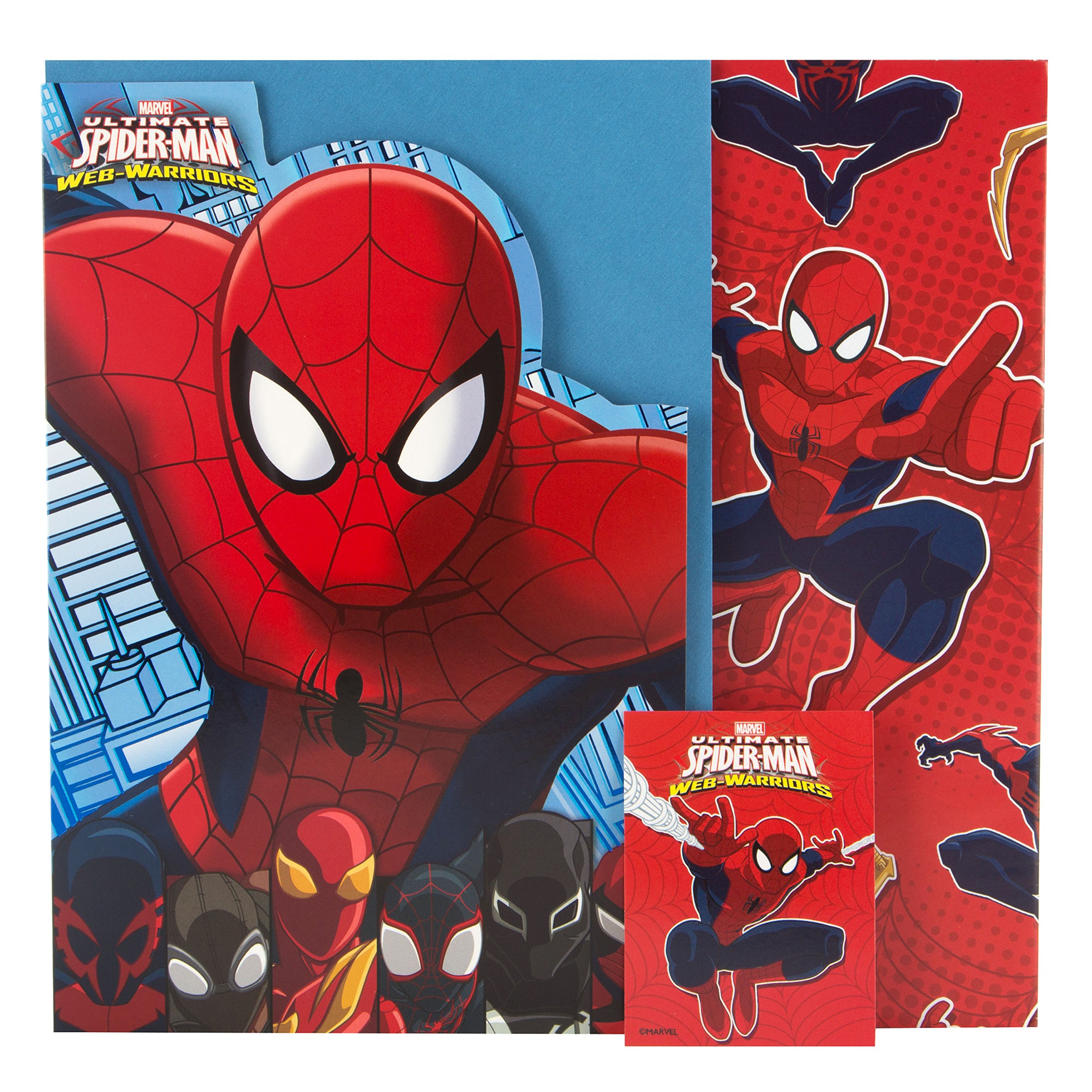 Gemma International Open Card, Wrap & Tag Marvel Spiderman Web Warriors