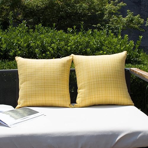 Miniatura 5 de Kevin Textile - Juego de 2 fundas de almohadas decorativas para exteriores, impermeables, modernas, de rayas, para patio, sofá y banca, de 18 x 18