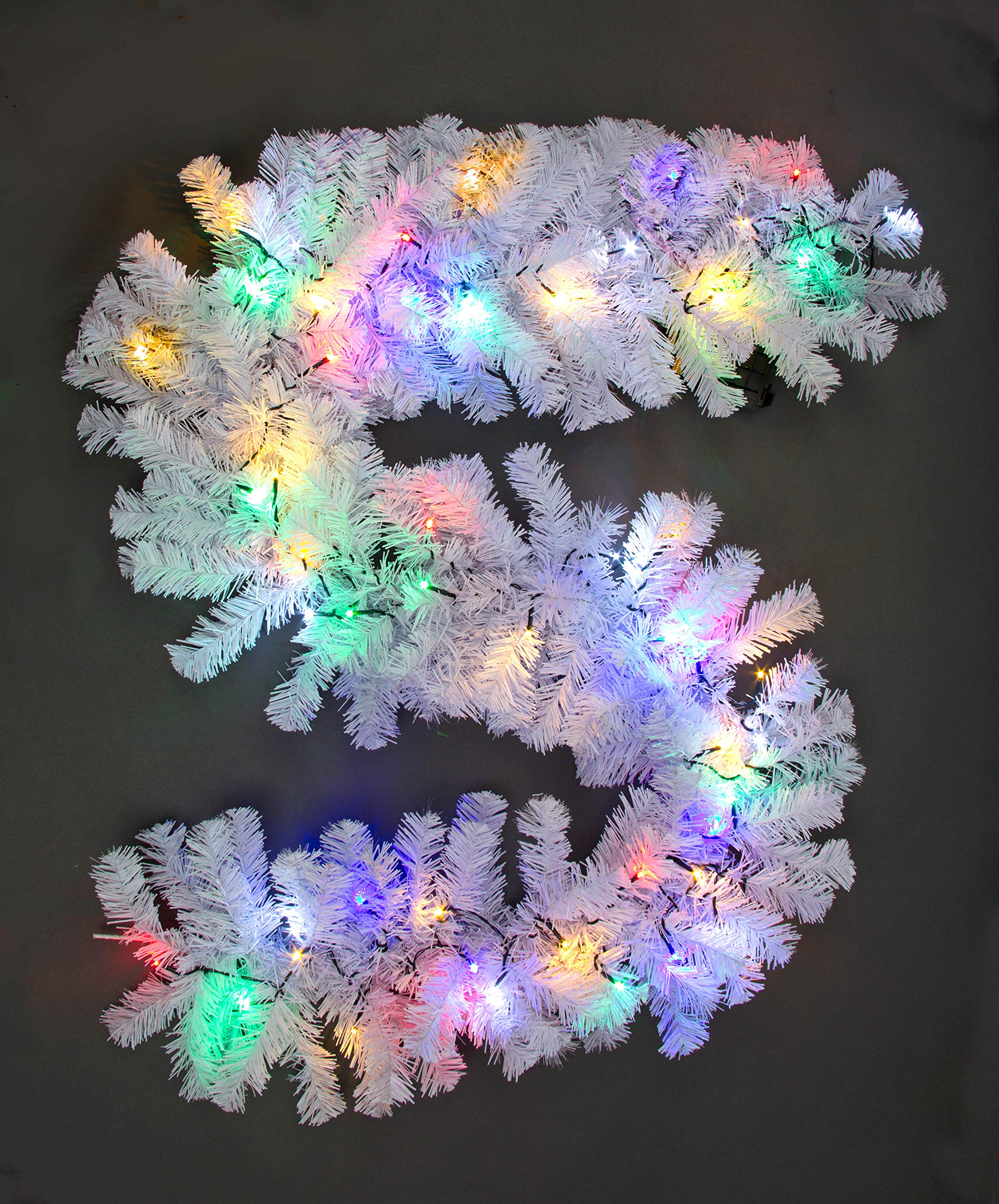Shatchi - 2m Prelit Alaskan Pine Christmas Christmas Garland White - White