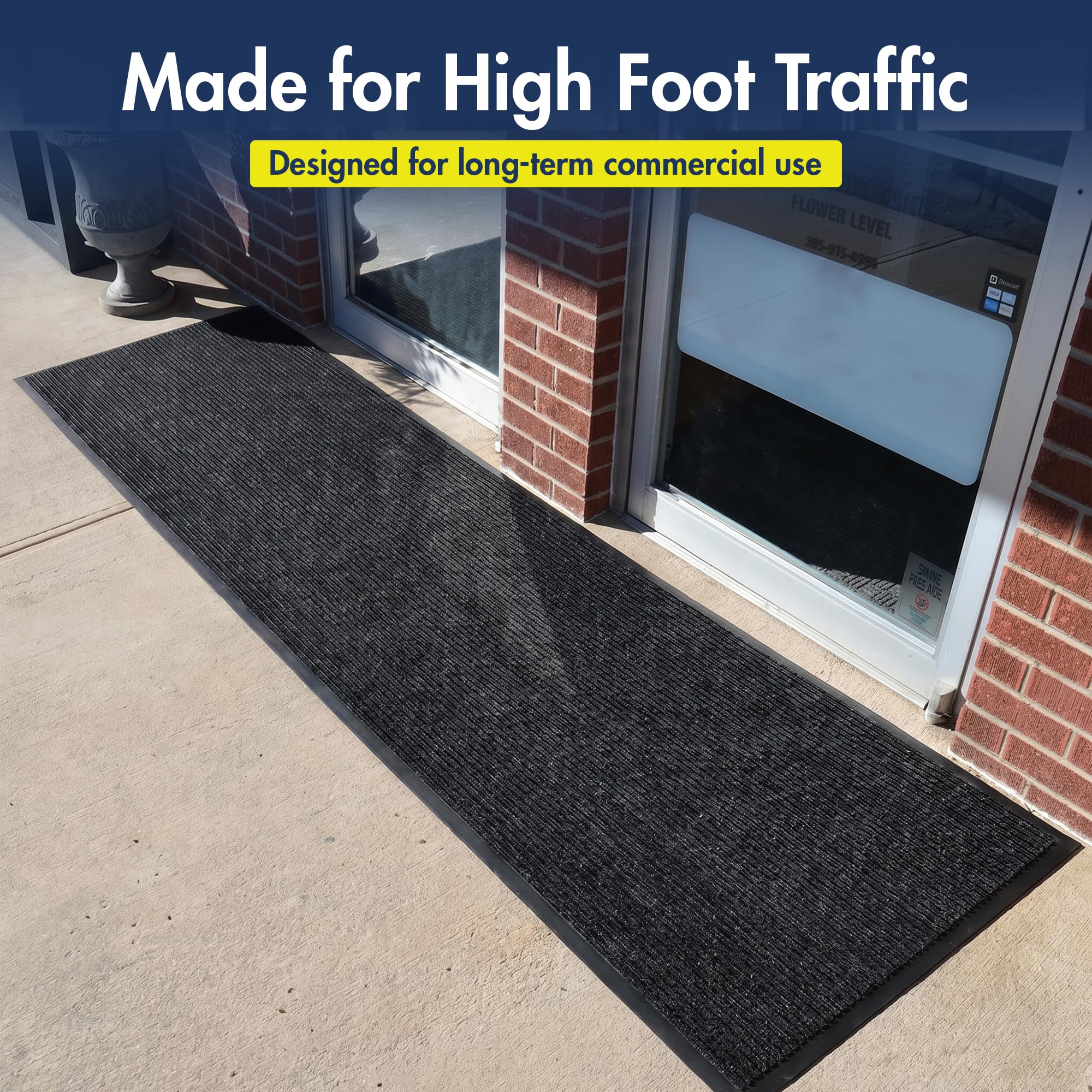Notrax 109 Industrial Door Mat, 3' x 10' Charcoal, Made in the USA — Amazon image 9