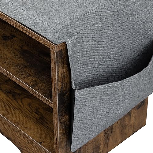 Miniatura 5 de WellFurGeer - Banco de zapatos de entrada con almacenamiento, zapatero con banco, banco de entrada con almacenamiento de zapatos, banco de zapatos