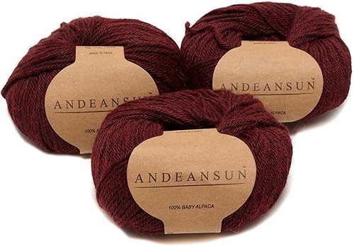 Miniatura 7 de (Juego de 3) Ovillos 100% de lana de alpaca bebé #1, DK #3, Worsted #4, Bulky #5 (150 gramos  5.29 onzas en total), lujosos, acogedores y suaves