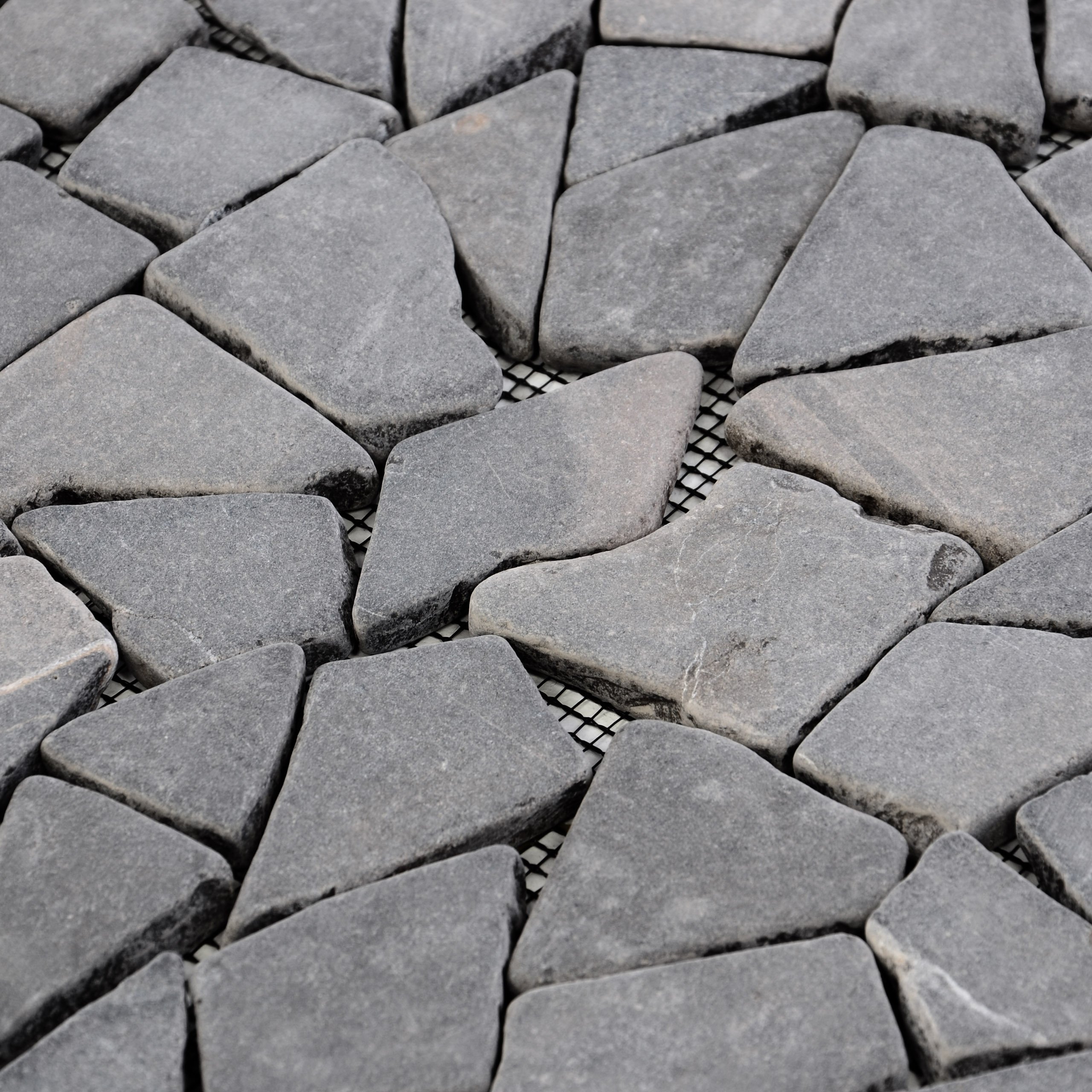 DIVERO 9 Fliesenmatten Naturstein Mosaik aus Marmor für Wand und Boden grau á 35 x 35 cm