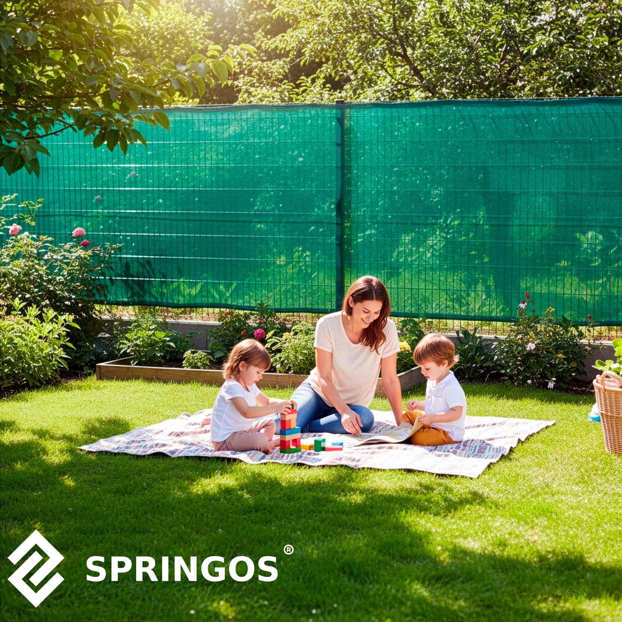 SPRINGOS Rete ombreggiante 1,5 x 50 m, 185 g/m², con 200 fascette