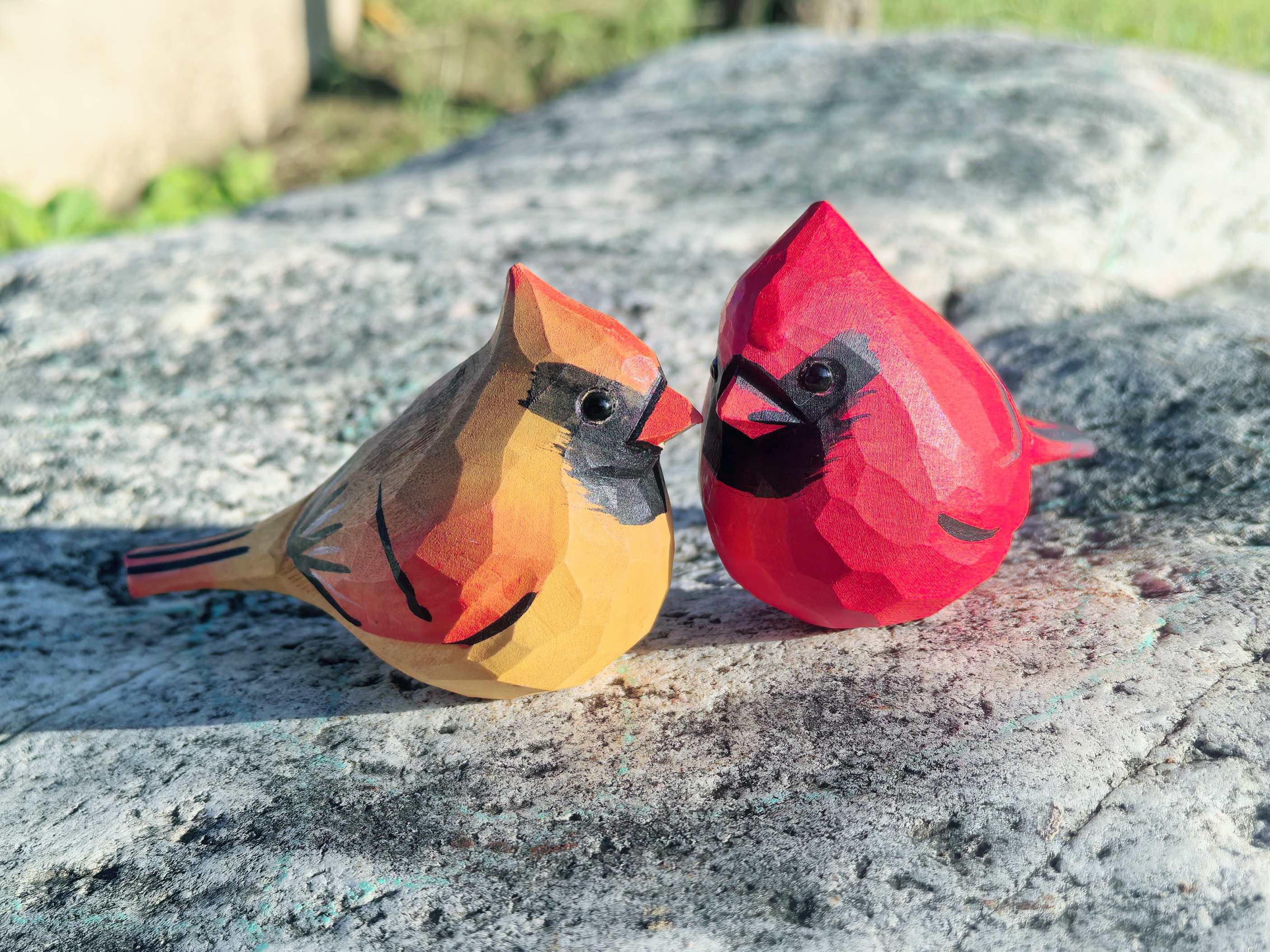 Amazon.com: Handcrafted Red Cardinal Figurine – Small Wooden