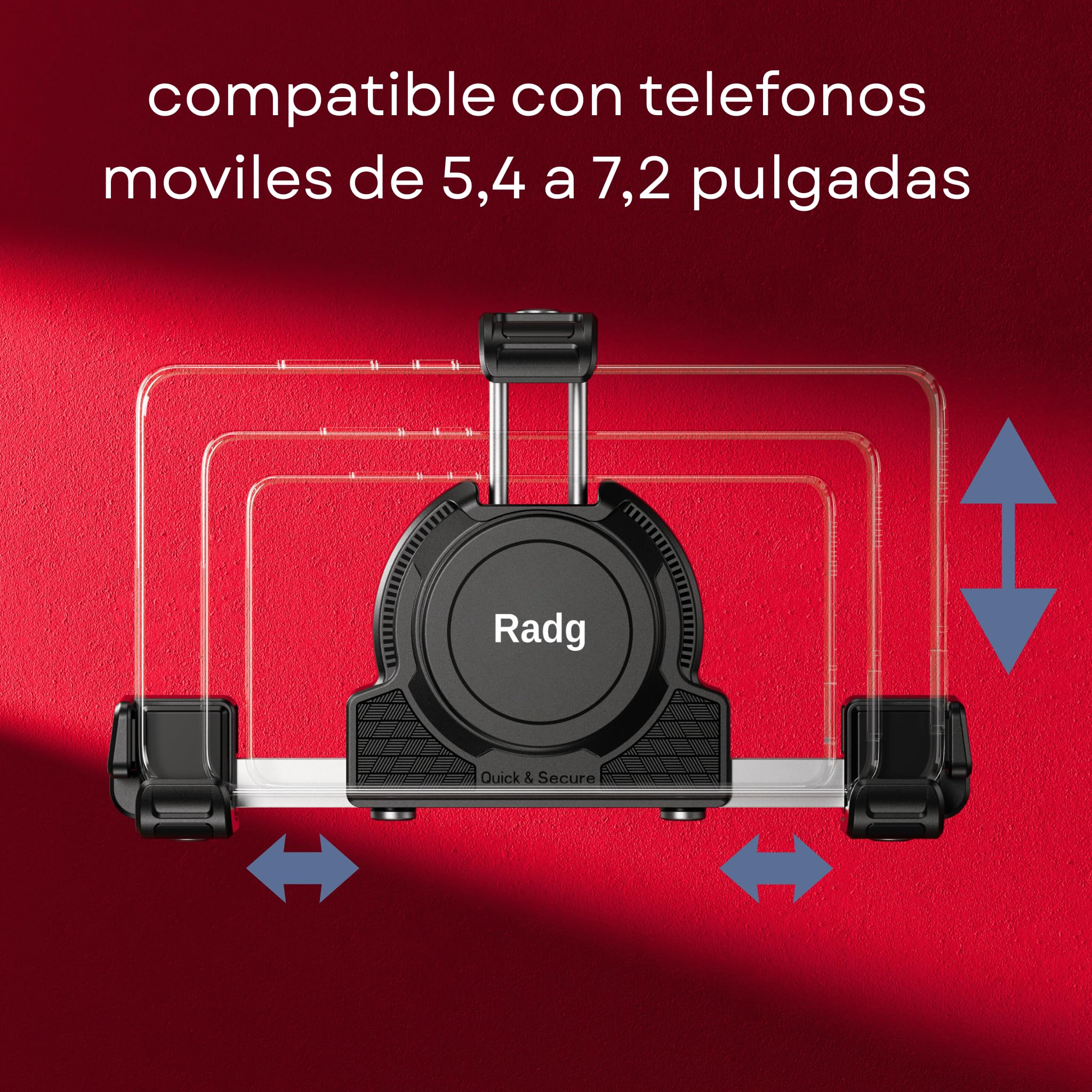 Radg Soporte Móvil Moto - [Doble Antivibración] Rotación 360º Tornillo Antirrobo, Camara Libre, Soporte Telefono Bicicleta — view 7