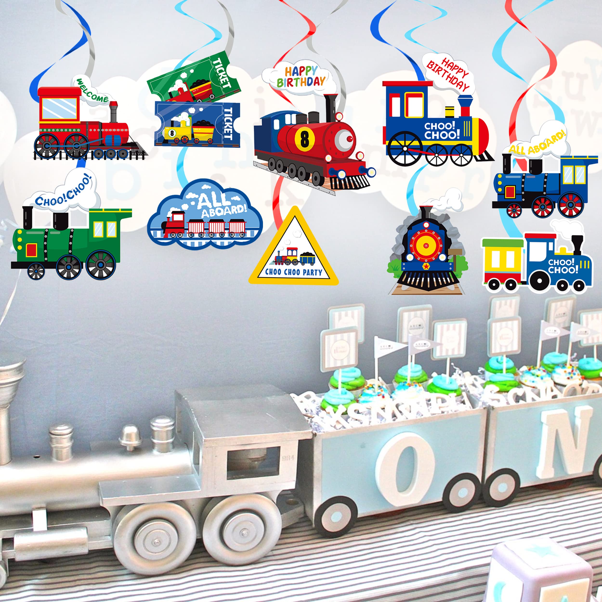 Exploded Train Decor Railroad Theme Decorations Small Pull String Pinata For Train Birthday