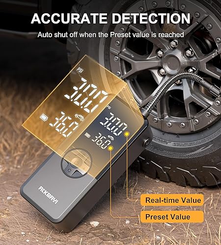 Miniatura 4 de Compresor de aire portátil para inflado de neumáticos, bomba de aire de 150 PSI para neumáticos de automóvil, compresor de aire inalámbrico con