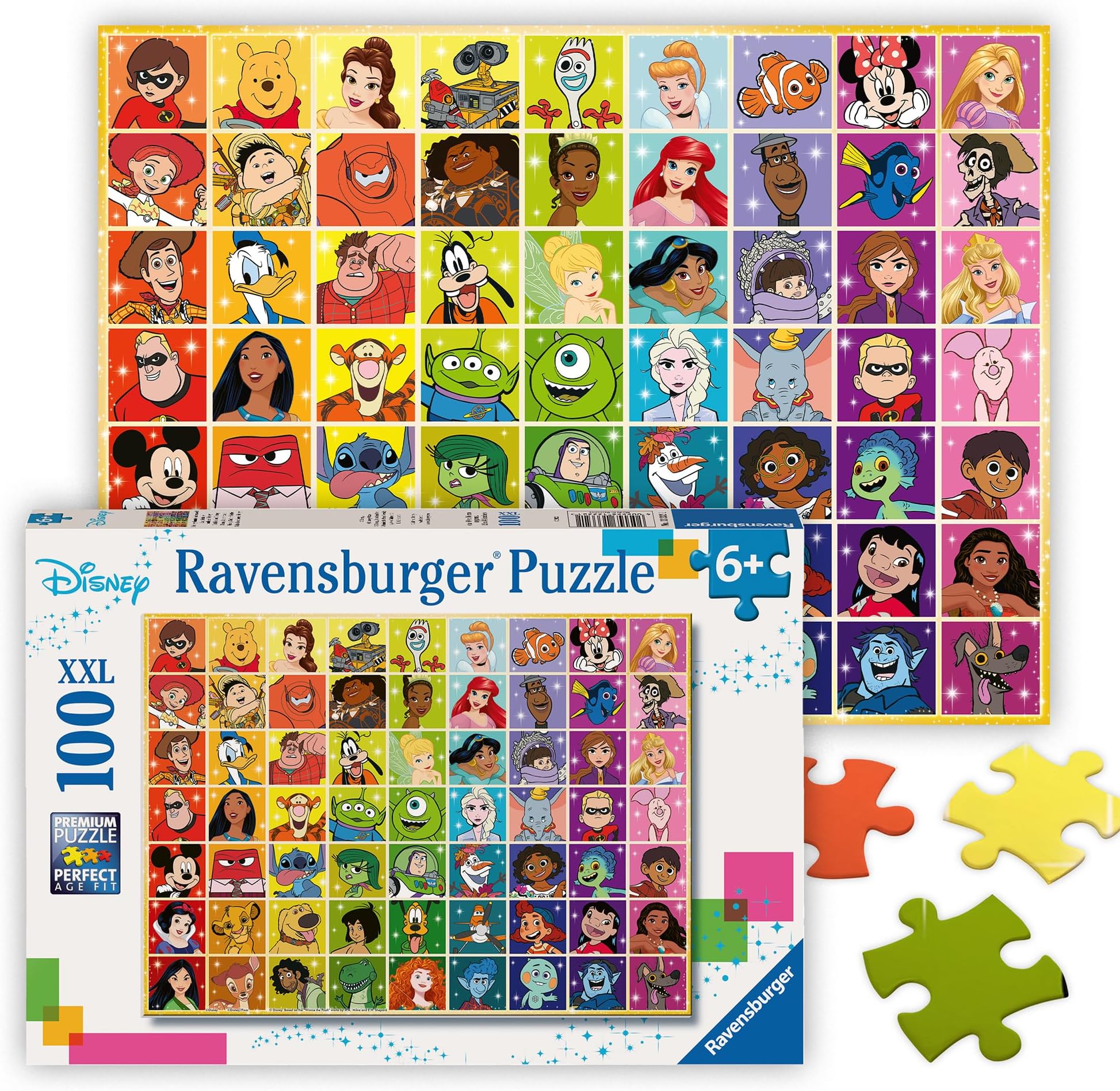 Disney Pixar Disney & Pixar Colour Palette Jigsaw Puzzles for Kids Age 6 Years Up - 100 Pieces XXL - Gifts for Children