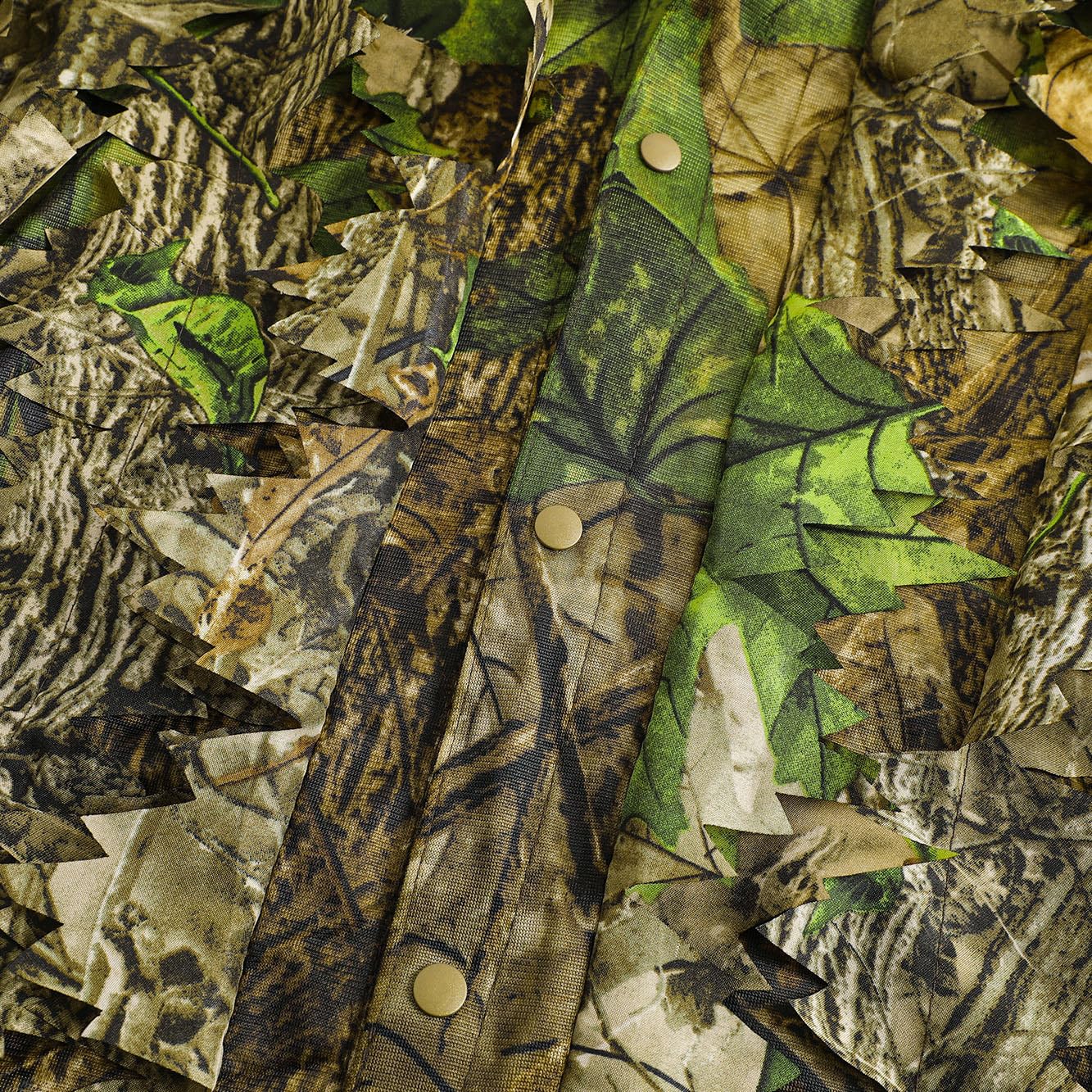Camo kurtka myśliwska, kombinezon z liści