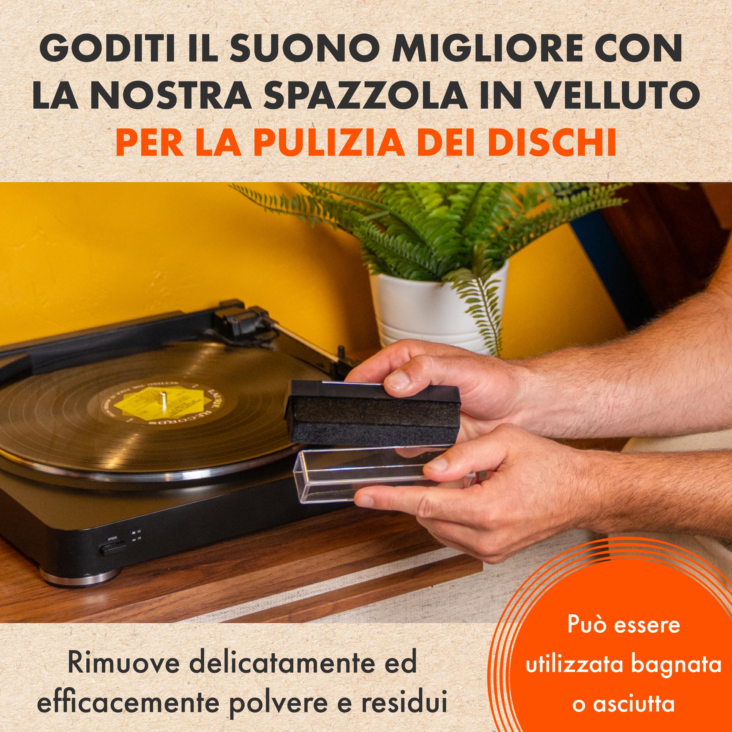 Kit Pulizia Dischi Vinile - Spazzola Antistatica, Non Graffia, Per Giradischi, 7.5x7.5x5.5 Cm - Foto 10