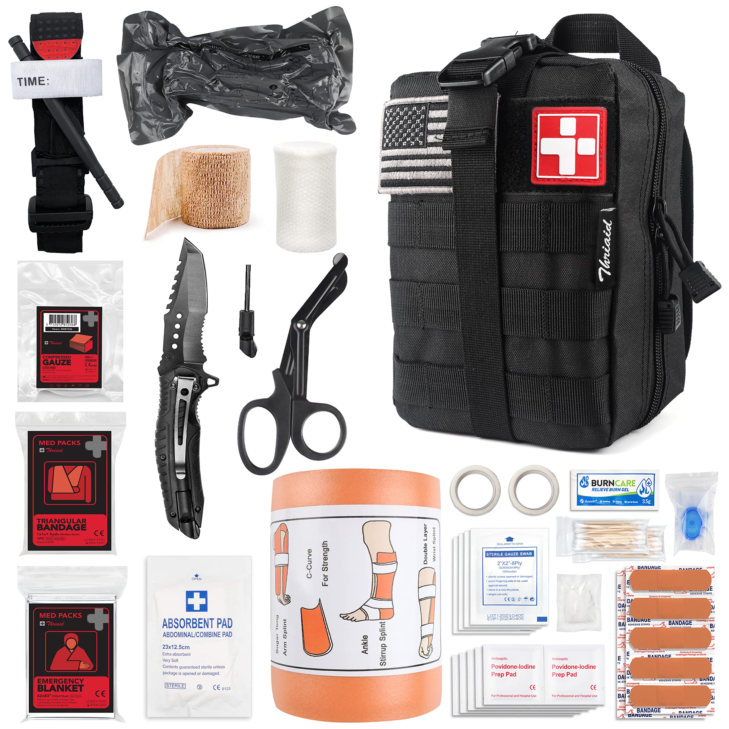 Buy THRIAID Emergency Survival First Aid Kit with Tourniquet, 6