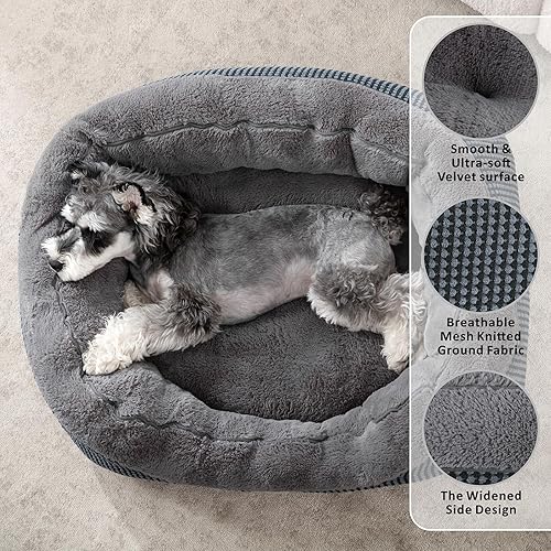 Miniatura 2 de INVENHO Camas medianas lavables para perros medianos, cama rectangular para perros de tamaño mediano, cama ortopédica para perros, cama cálida suave