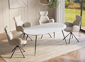 DecoInParis DIWAN Oval Marble Effect Dining Table